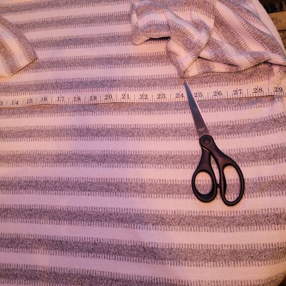 Ava & Viv Women Sweater Shirt 2XL Gray Striped Oversized Long Sleeve Round Neck - Picture 5 of 5